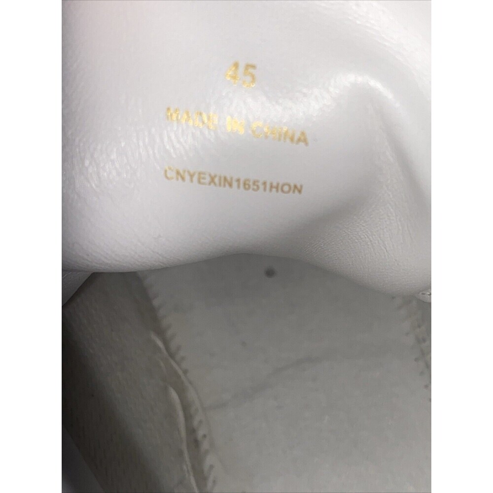 Burberry - Men's Reeth Leather House Check High-Top Sneakers White Size 12 - Picture 12 of 16